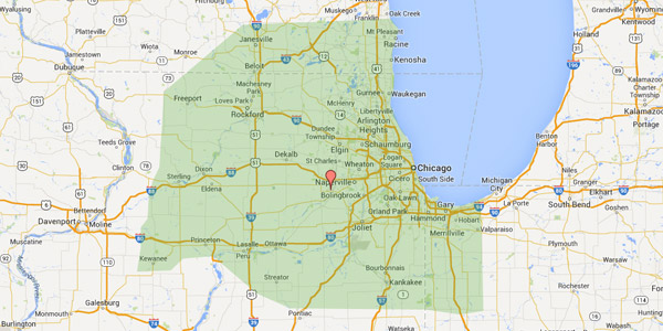 Our service area on Google Maps